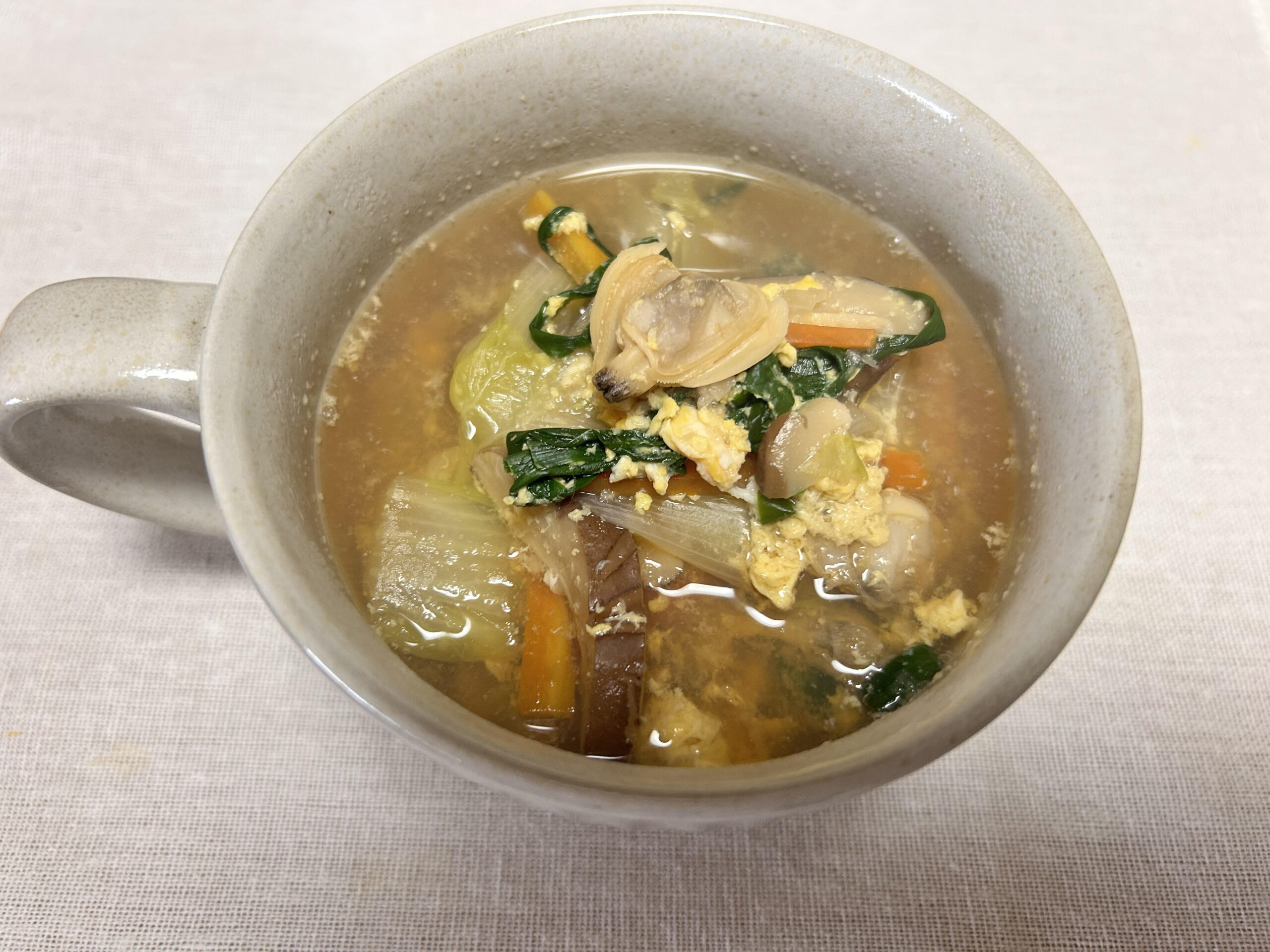 冬野菜と卵の中華スープ【冨澤茜】