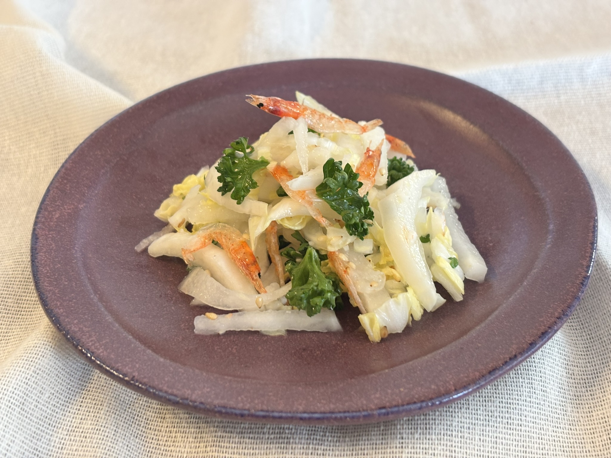 食感を楽しむ白菜と桜えびの時短シャキシャキサラダ【いりやさとみ】