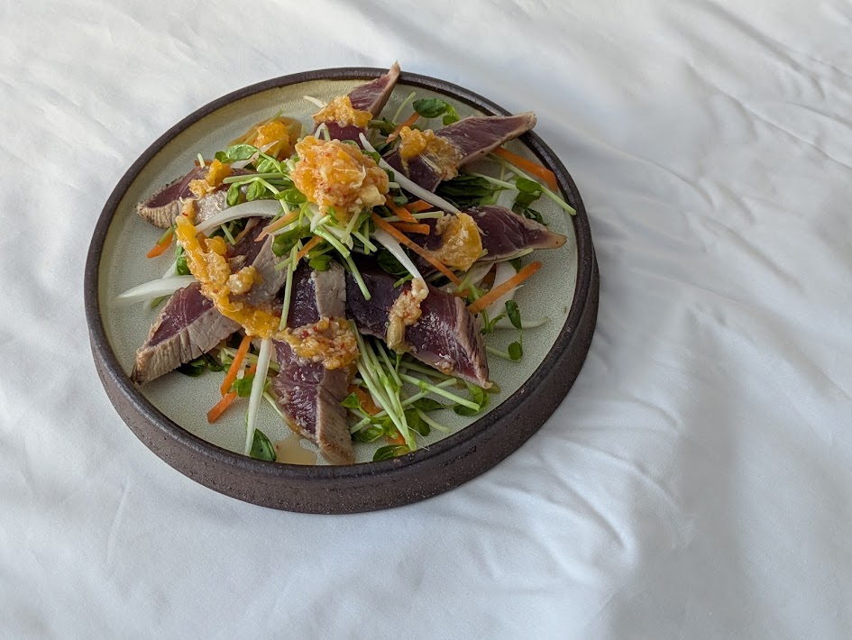 かつおのたたき　柑橘ピリ辛ソースと【阿部真菜美】