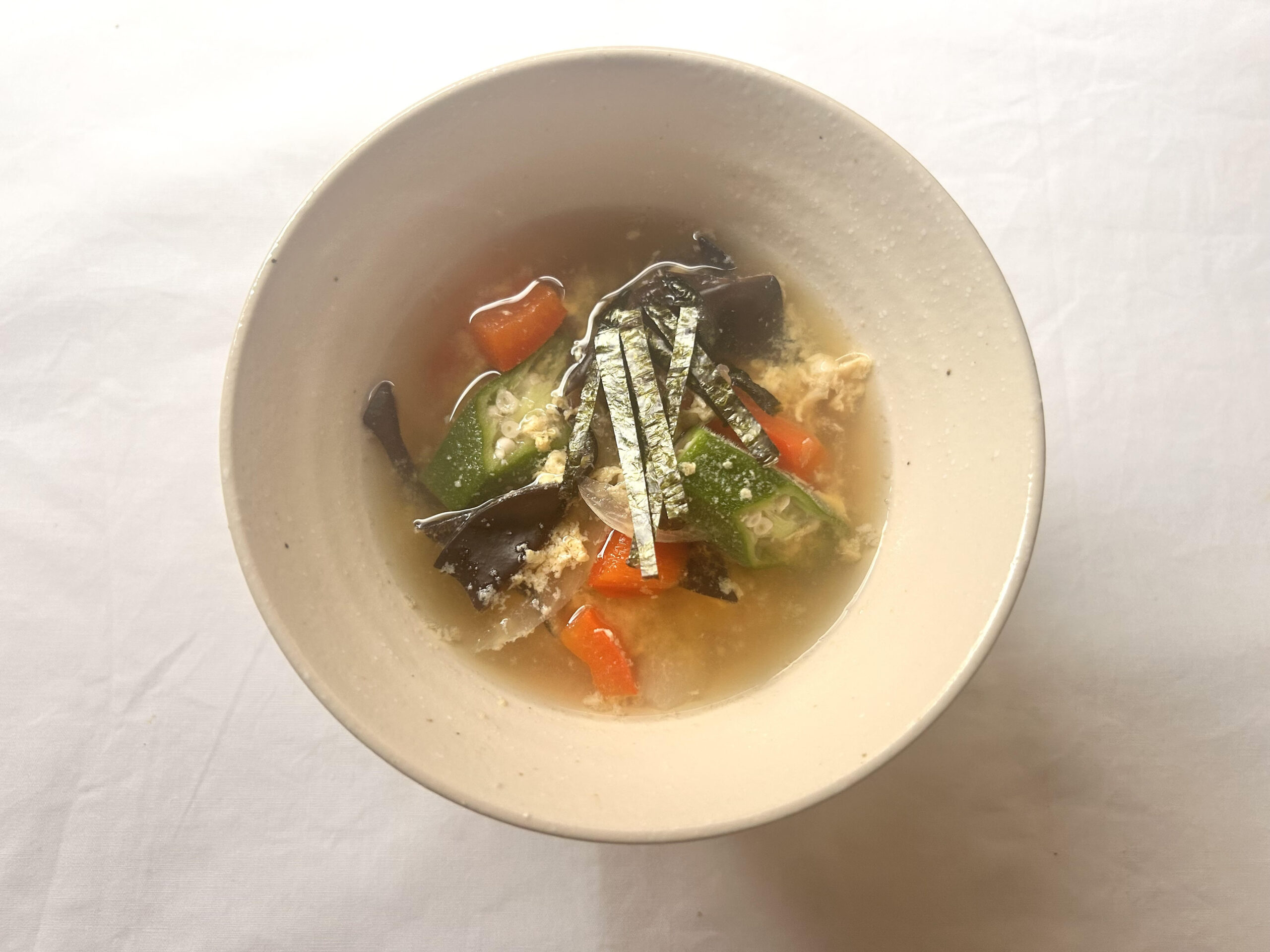 夏野菜の中華卵とじスープ【冨澤茜】